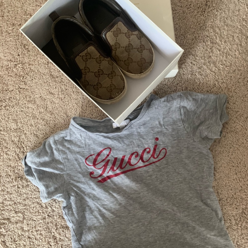Toddler Gucci shoes and Shirt